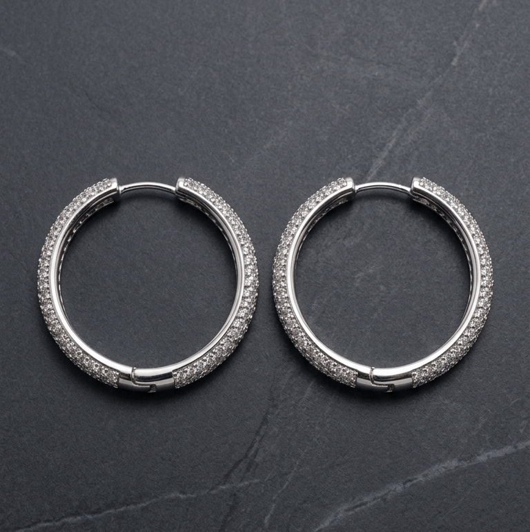 Silver Dazzle Hoops