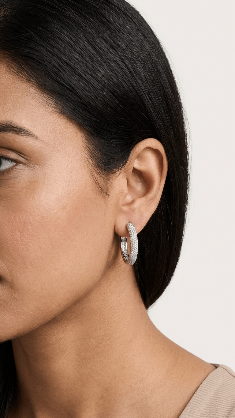 Silver Dazzle Hoops