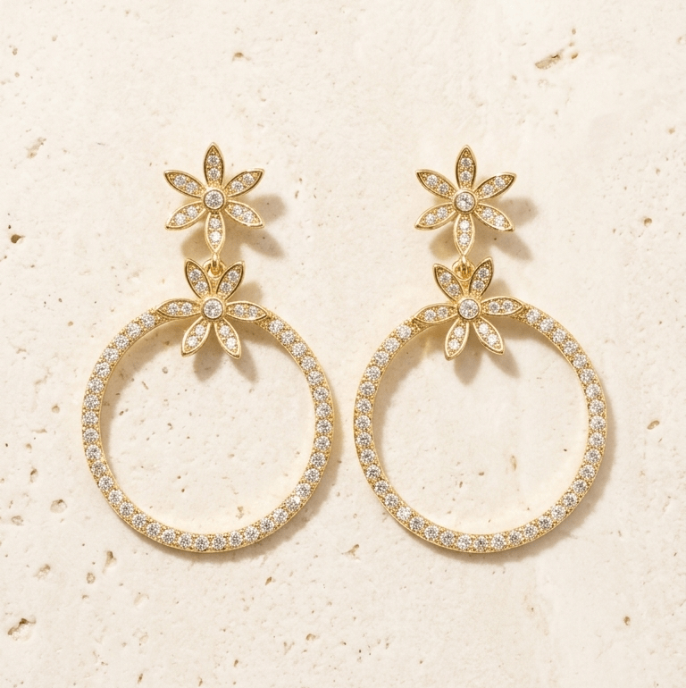 Sunlit Petal Hoops