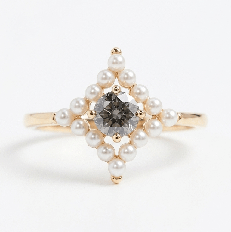 Opulent Pearl Star Ring