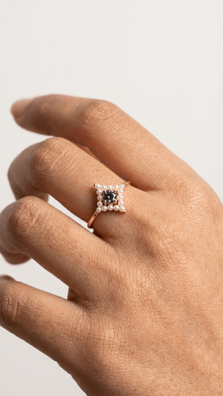 Opulent Pearl Star Ring