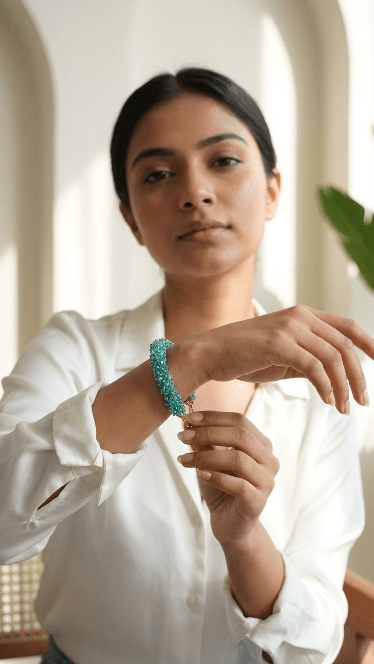 Sky Blue Gajra Bangle