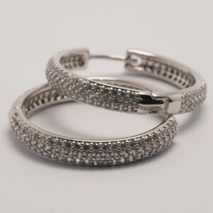 Silver Dazzle Hoops